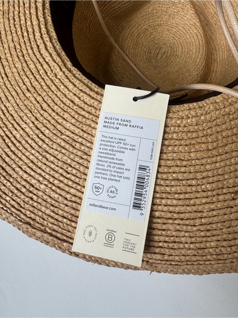 Will + Bear Austin Sand | Raffia Straw Sun Hat - Picture 10 of 10